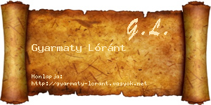 Gyarmaty Lóránt névjegykártya