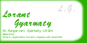 lorant gyarmaty business card
